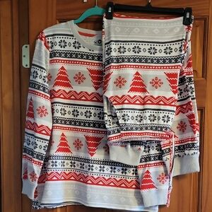 Festive Red and Gray Pajama Set